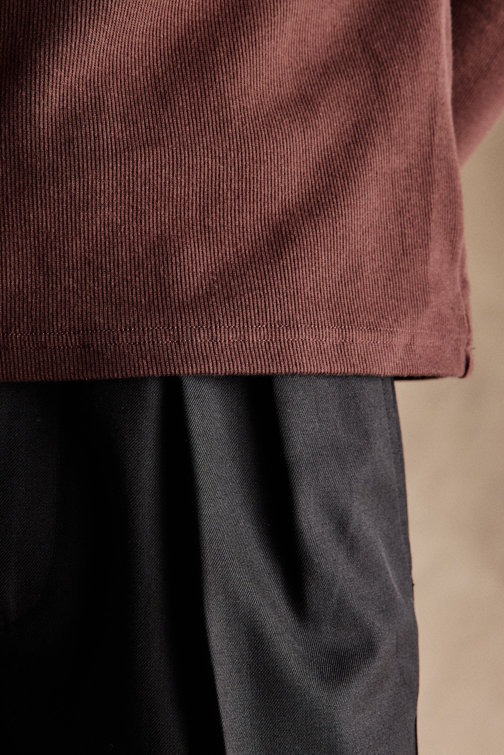 Ribbed Henley Shirt | Dark Brown - Image 6