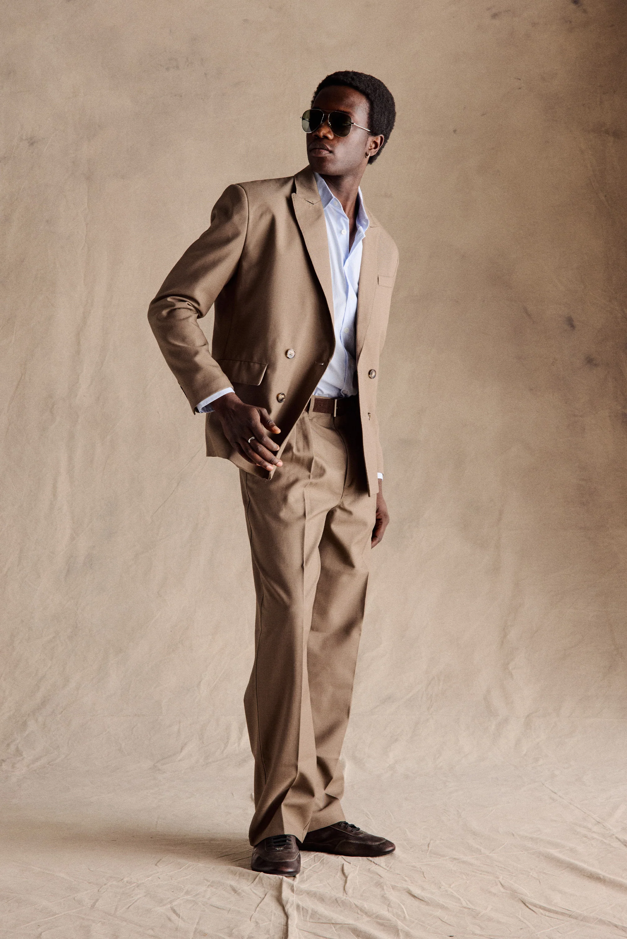Manhattan Pleated Trousers | Light Brown - Image 4