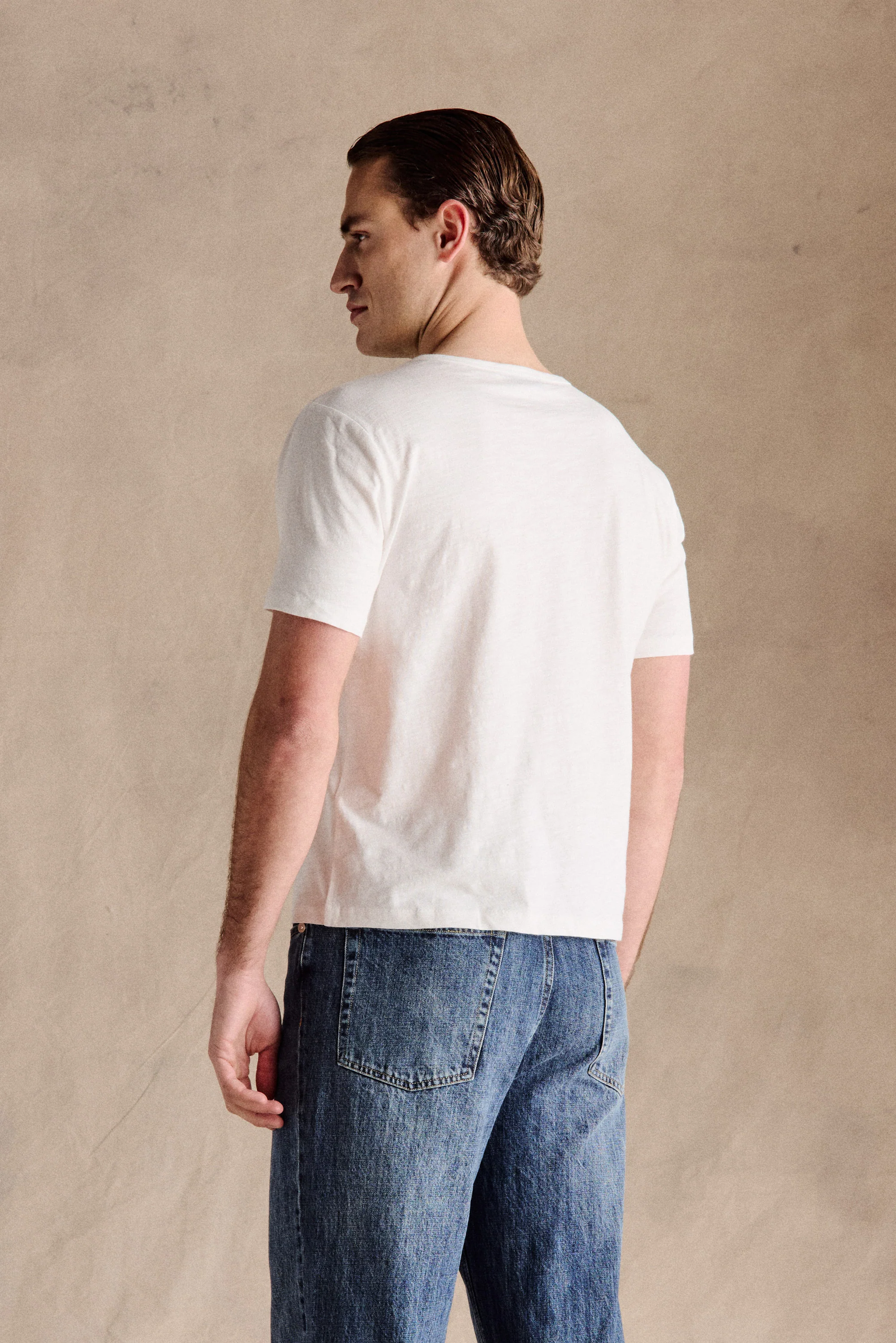 Steve Slub Cotton Tee | White - Image 3