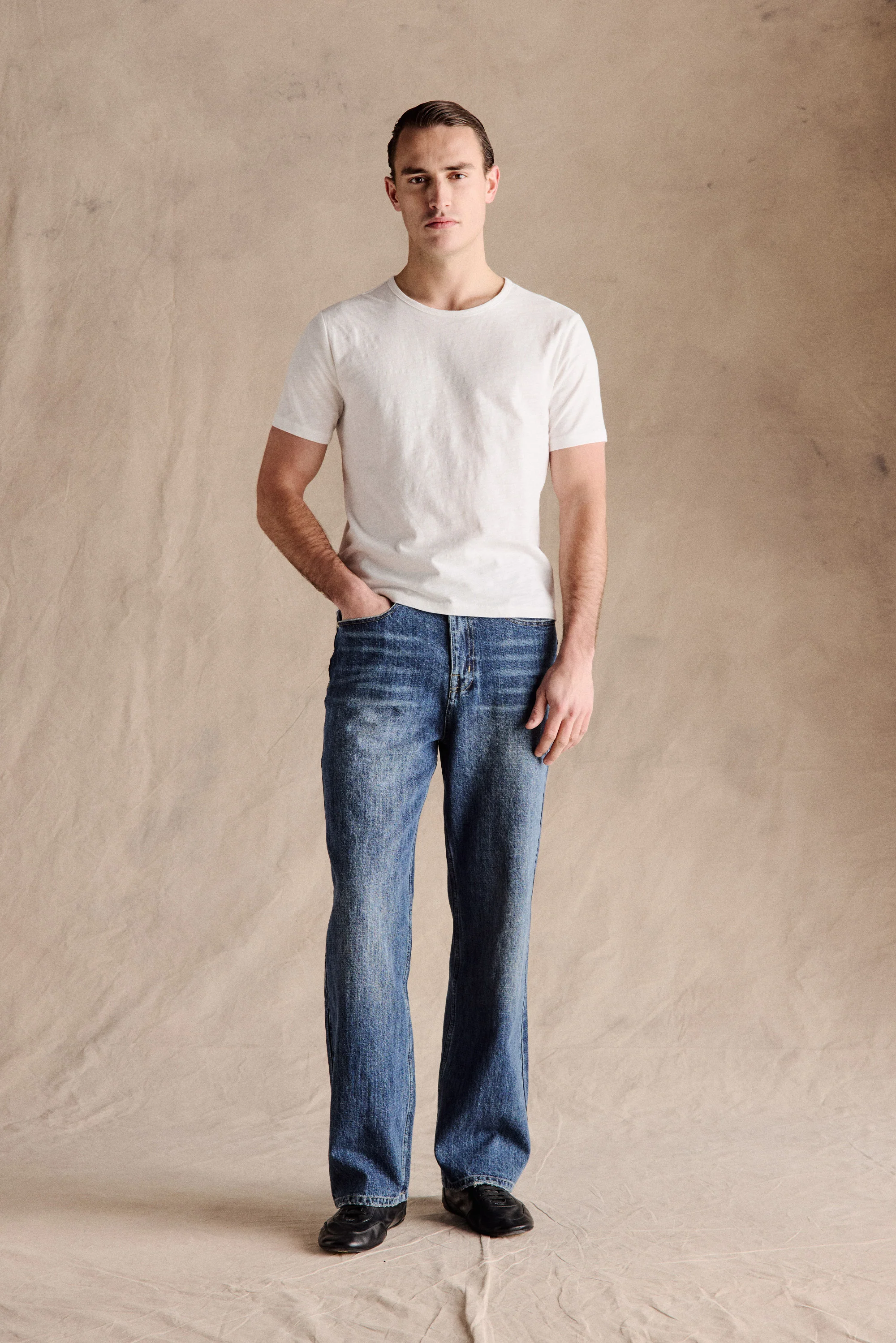 Steve Slub Cotton Tee | White - Image 4