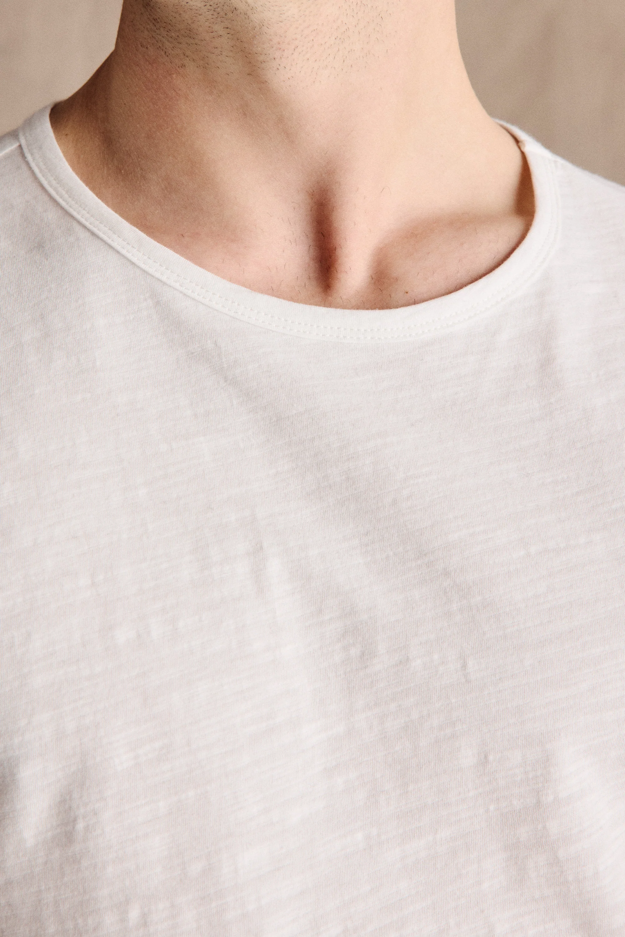 Steve Slub Cotton Tee | White - Image 5