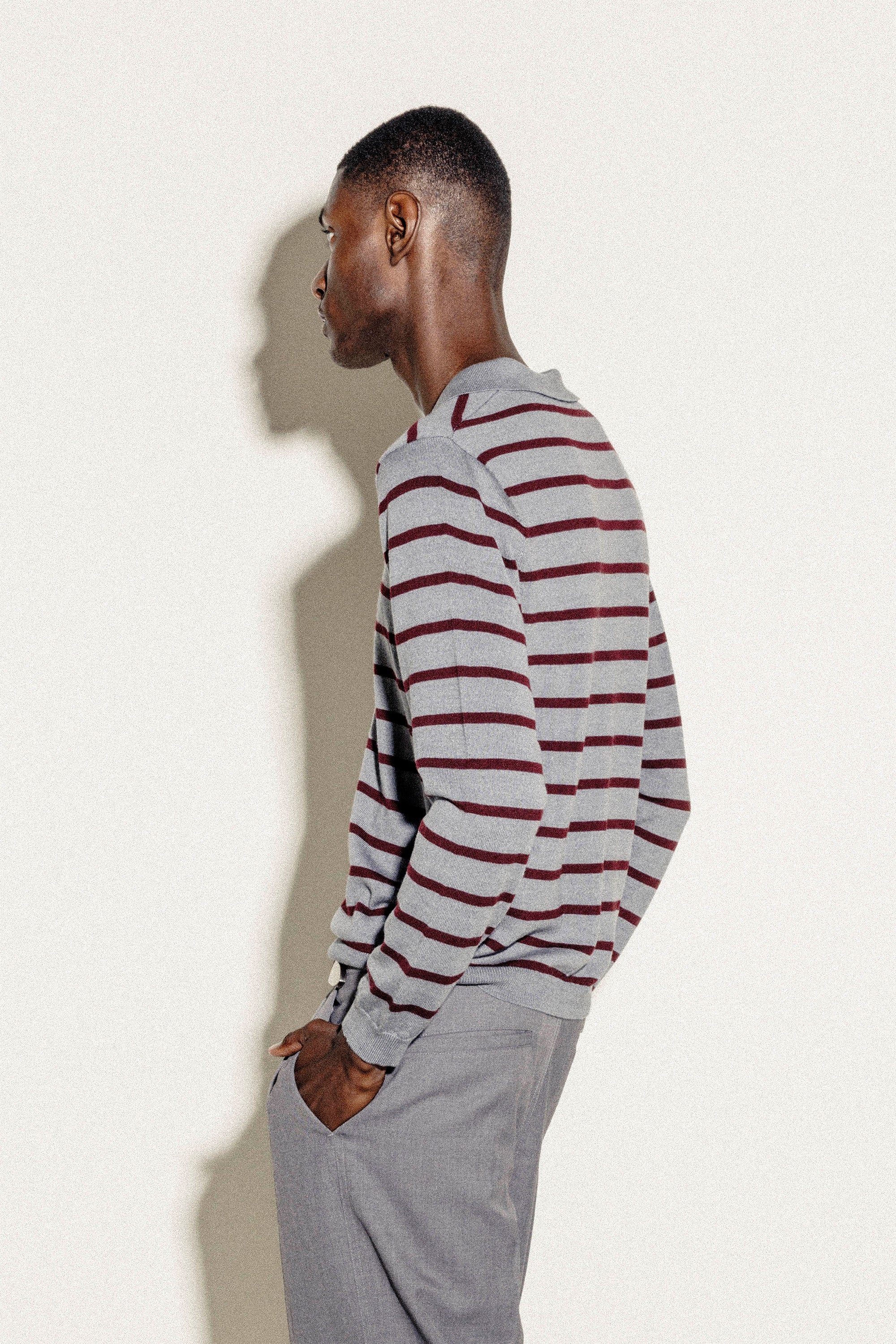 Rebel Striped Polo | Grey - Image 3