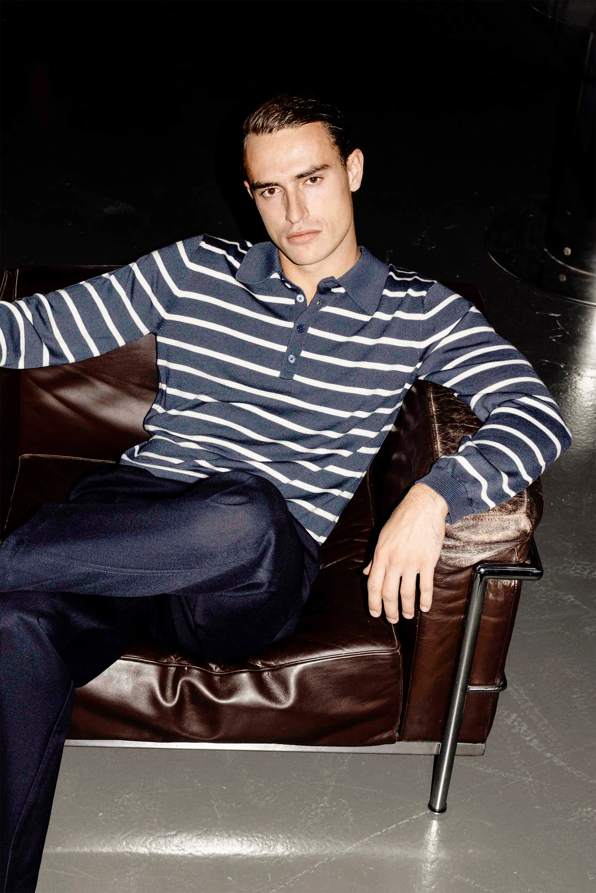 Rebel Striped Polo | Navy - Image 5